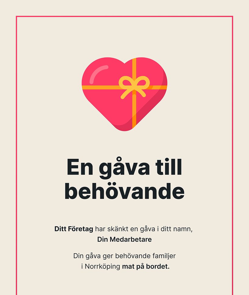 Mathjälps gåvobevis till företag och medarbetare